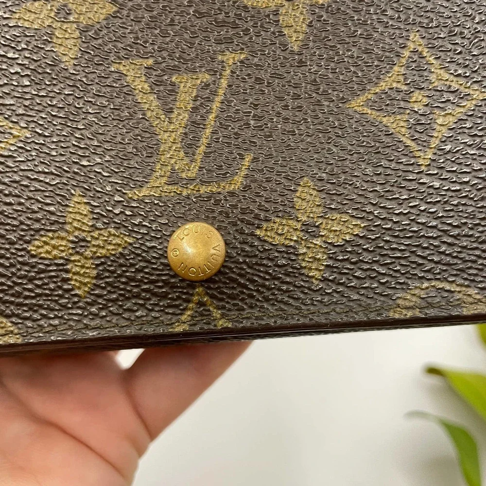 Louis Vuitton Tresor Monogram Wallet Vintage Porte Monnaie Brown Canvas - Picture 2 of 13